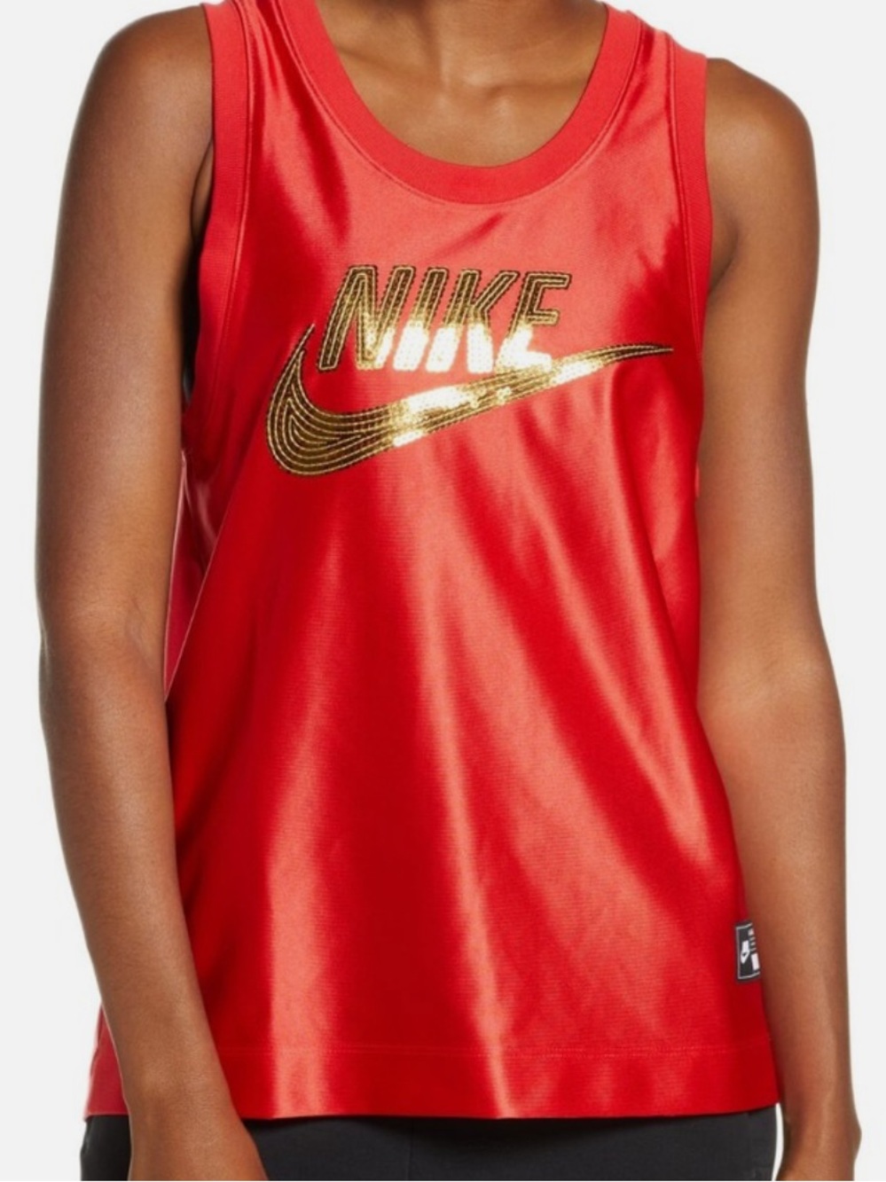 Nike Red Athletic Tank with Gold Logo